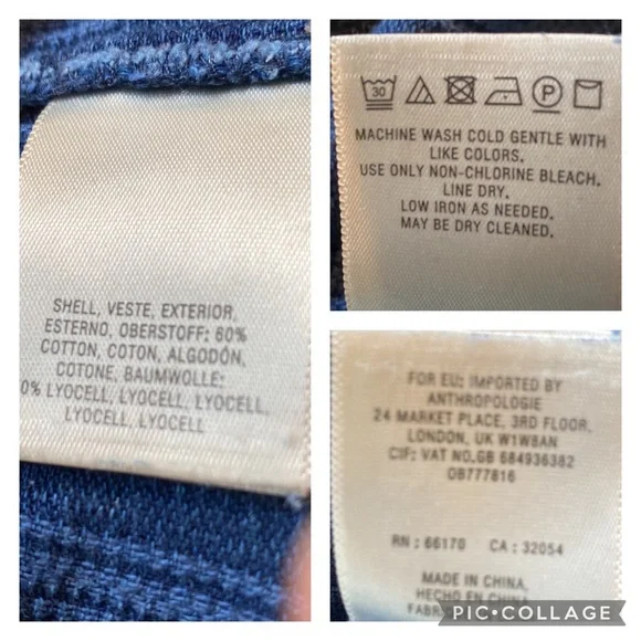 Anthropologie Ett:twa Peplum Striped Denim Jumpsuit Size Small - Picture 14 of 15